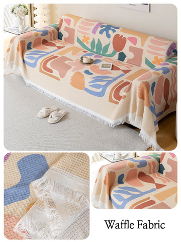 Chenille Sofa Towel for living room French Style home decoration Sofa Cover Couch Cover Tassel edge Waffle cushion